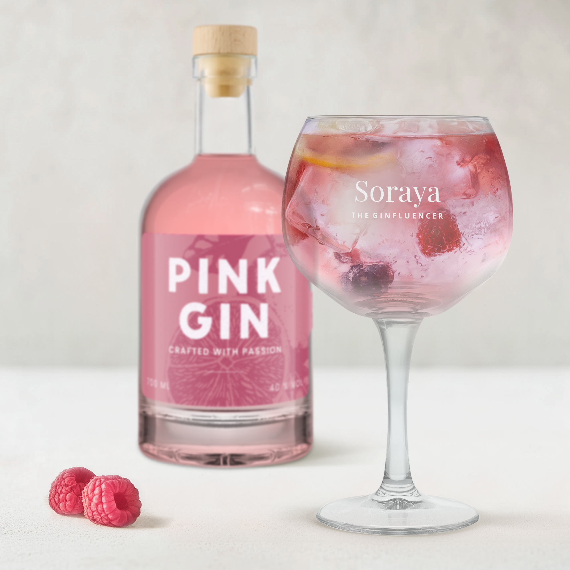 Personalisierter Pink Gin