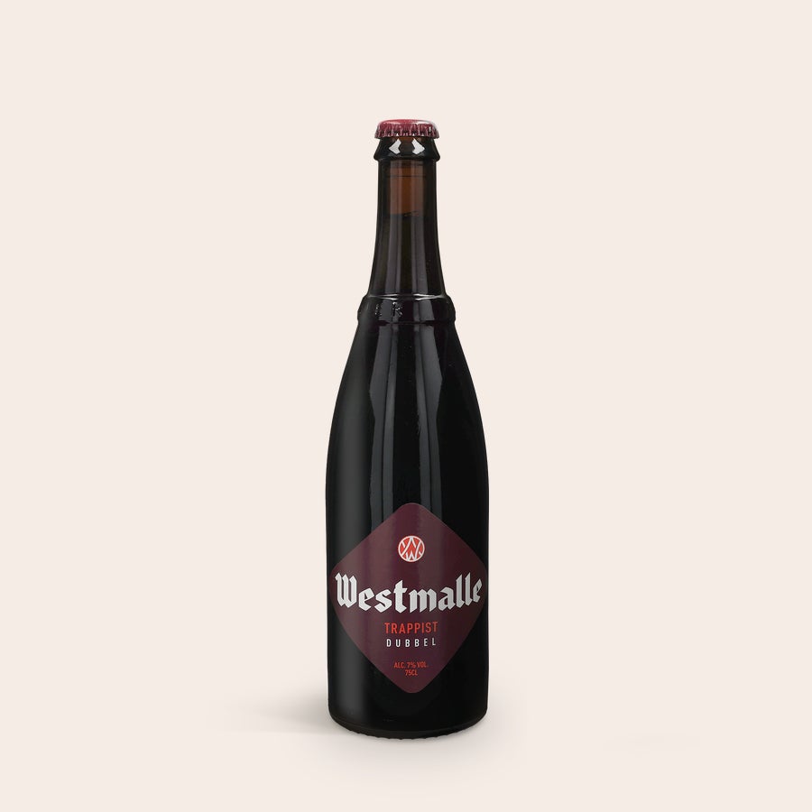 Personalizovaný set pív - Westmalle Dubbel a Tripel Fľaša piva Westmalle Dubbel s originálnym štítkom, skvelé pre prekvapenie so špeciálnym darčekom.