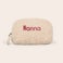 Blød makeup taske med navn - beige Blød makeup taske med navn - beige