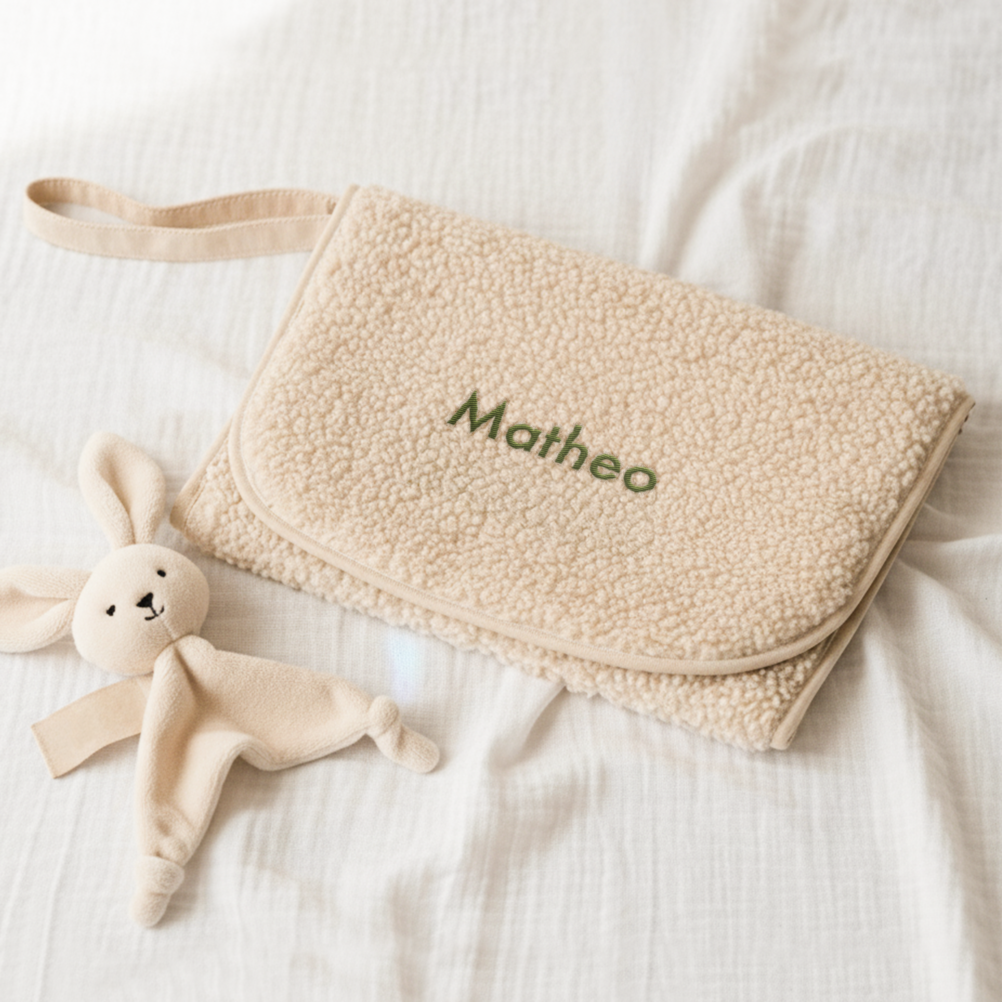 Personlig teddy baby puslemåtte