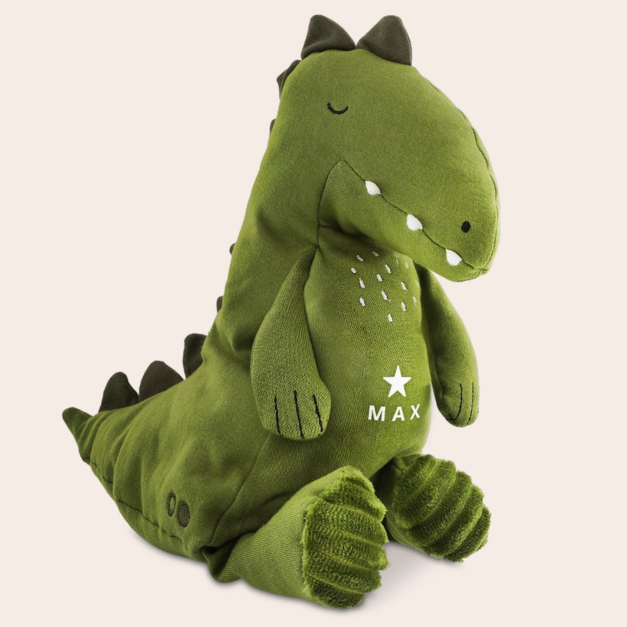 Personalizowane maskotki Trixie Uroczy miś dinozaur z imieniem MAX wydrukowanym na brzuszku, idealny do przytulania