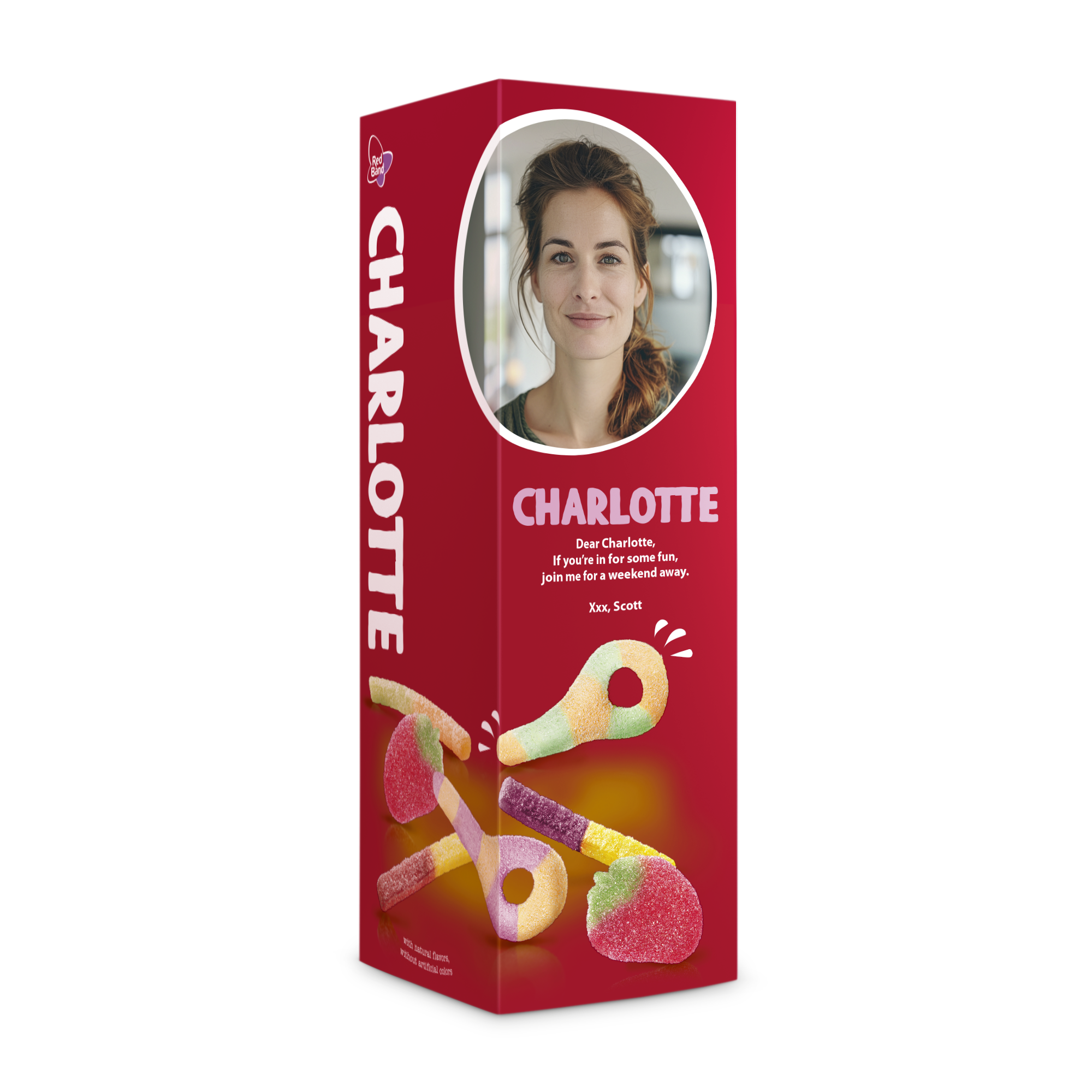 Personalised Red Band sweets gift box