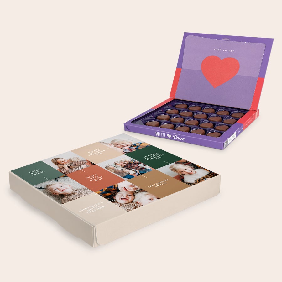 Praline Milka Ziua Tatălui Cutie cadou personalizată Milka pentru Ziua Tatălui, imprimată cu fotografii și texte personalizate.