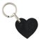 Portachiavi in ​​pelle personalizzato - Cuore (Nero)