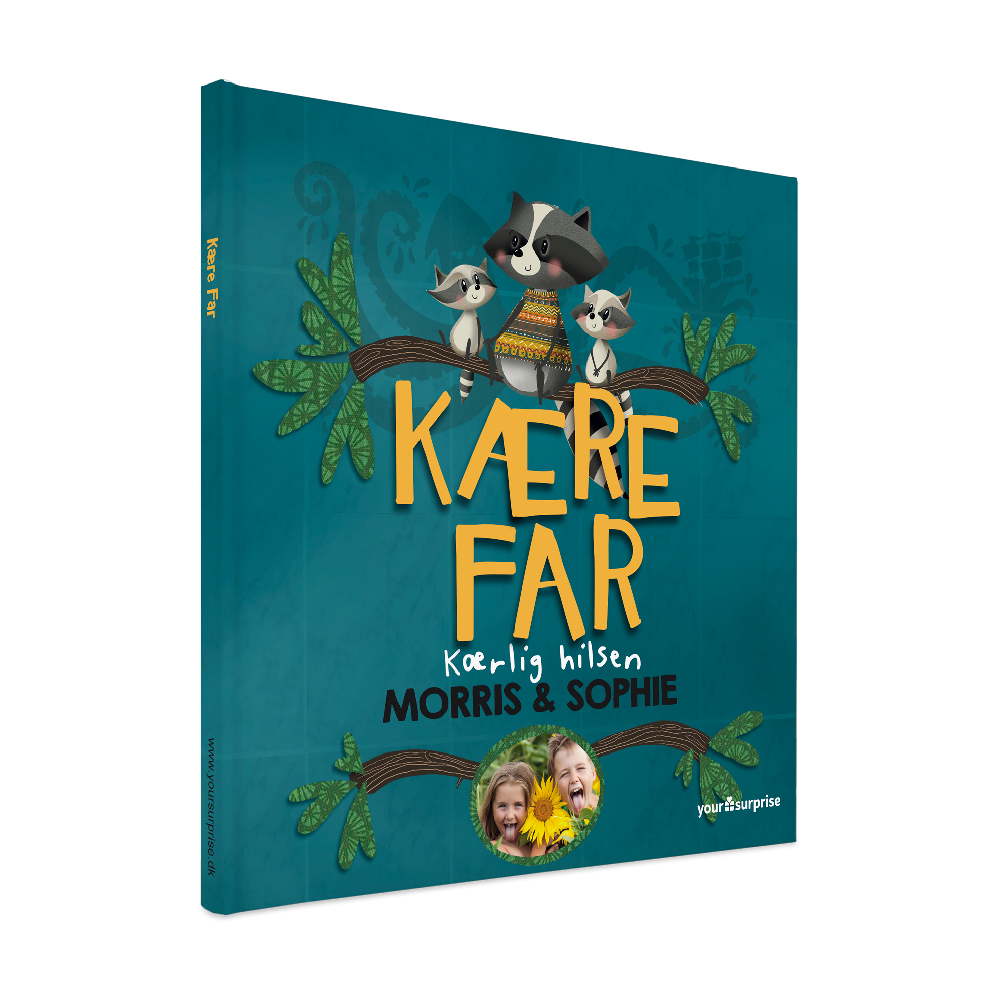 Personliggør din "Kære Far" bog med barnets foto og navne på coveret. Den perfekte måde at vise din far på.