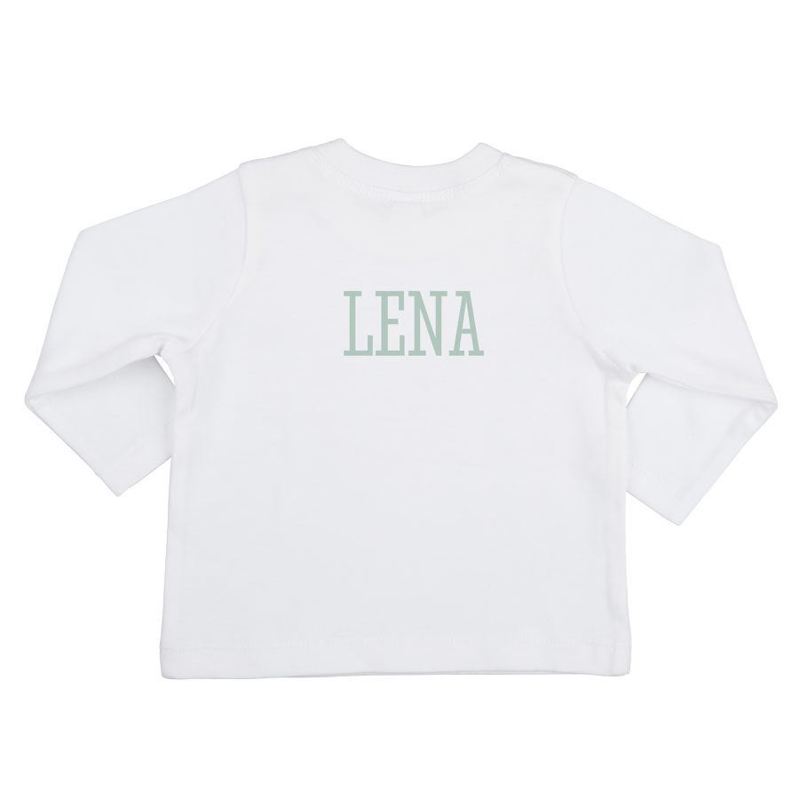 Baby Langarmshirt bedrucken - Weiß - 62/68