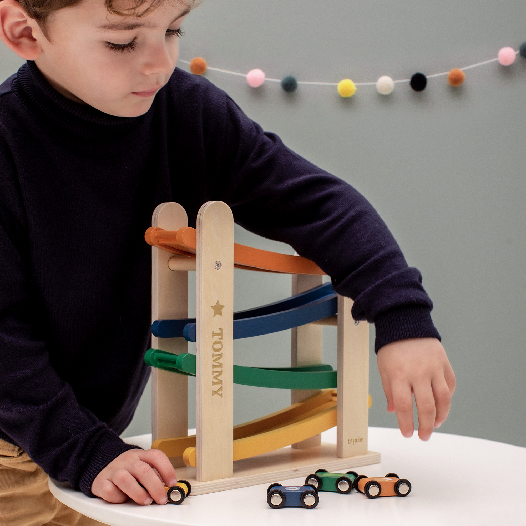 Personalised wooden ramp racer toy - Trixie