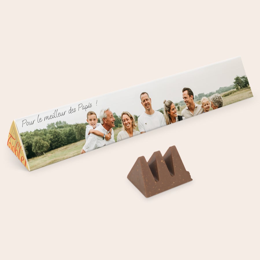 Toblerone XXL personnalisé Toblerone personnalisé XXL avec photo et message Pour le meilleur des Papis