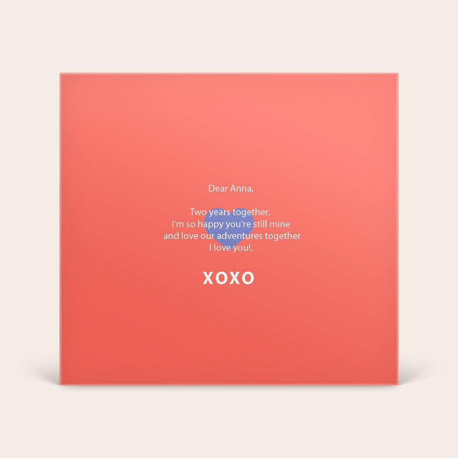 Caixa de oferta Milka Chocolate 3D Crie sua própria caixa de presente Milka Hearts 3D, personalizada com mensagem impressa e corações de chocolate premium