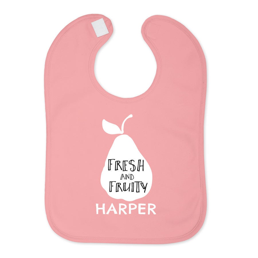 Personalised baby bib - Pink
