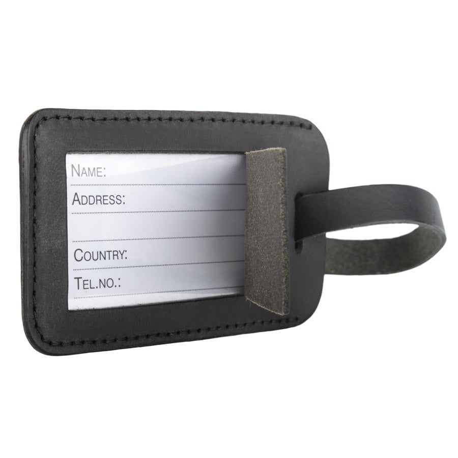 Leather luggage tag