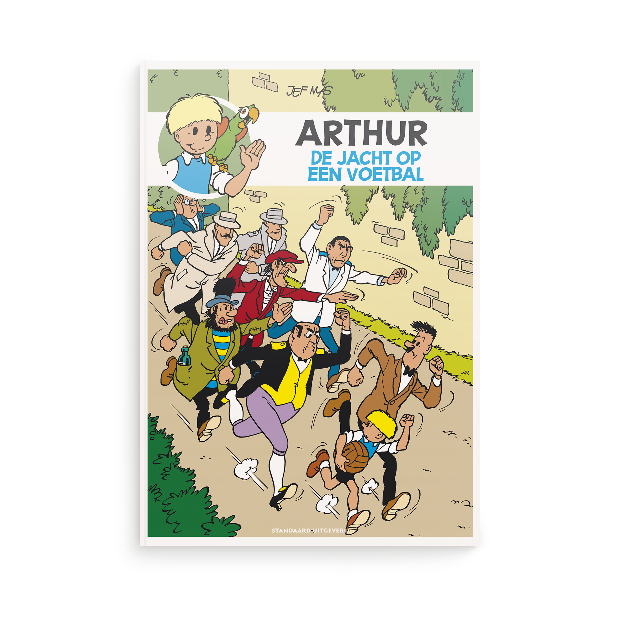 Persoonlijk stripboek - Jommeke 'De jacht op een voetbal' (Softcover) met eigen naam en foto op de voorkant.