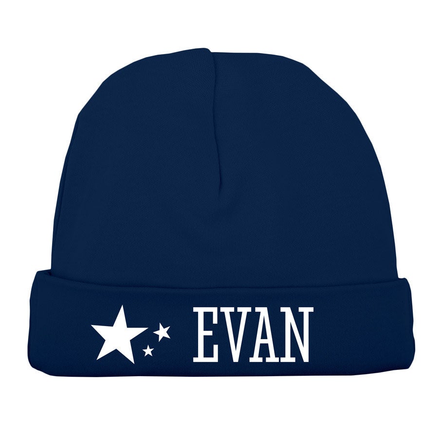 Beanie personalizat pentru copii - bleumarin