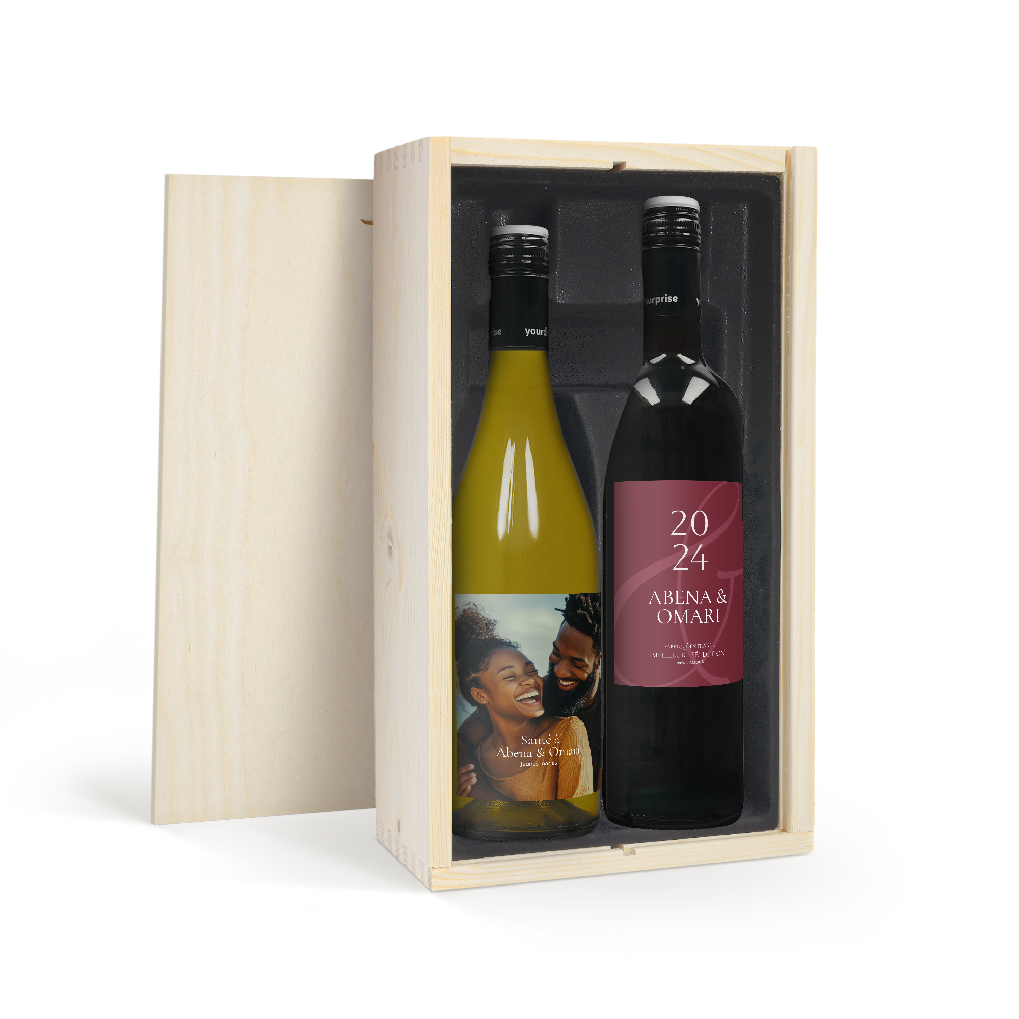 Coffret vin Maison de la Surprise - Chardonnay & Merlot personnalisé