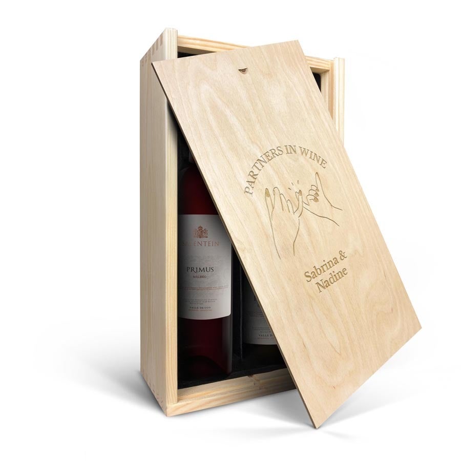 Wein Geschenkset Salentein Primus Malbec Chardonnay Weinkiste mit Gravur  - Onlineshop YourSurprise