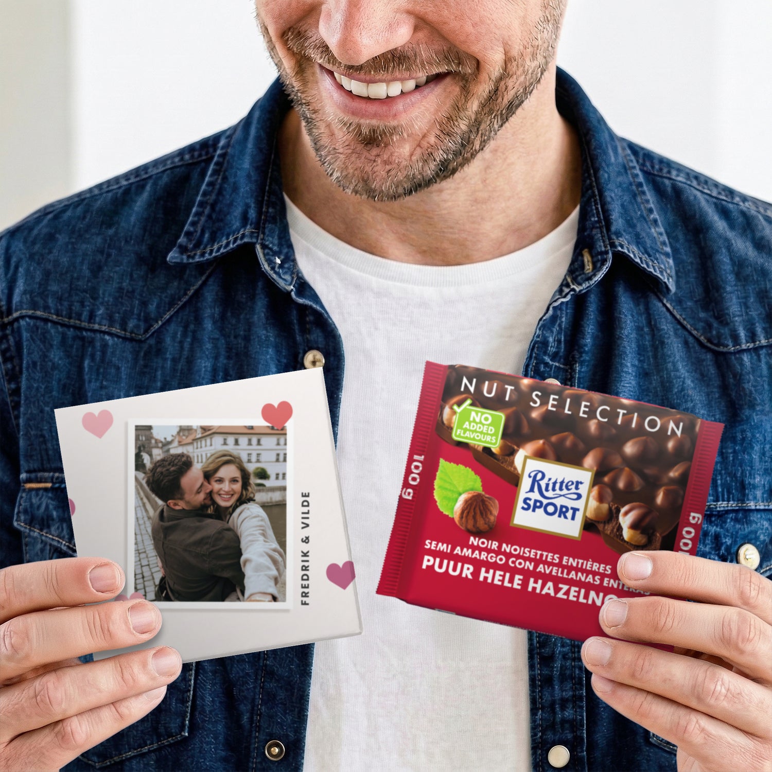 Personlig sjokolade - Ritter Sport - Mørk hel hasselnøtt