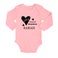 Personalised baby romper - Long sleeves - Pink - 50/56