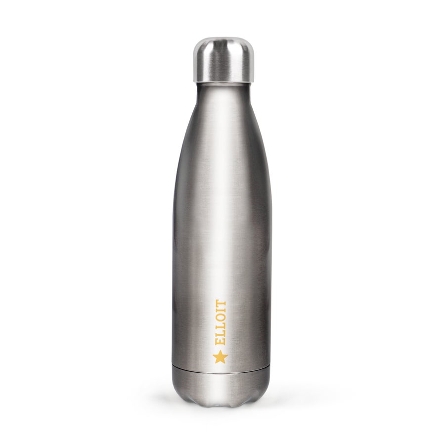 Personalised insulated water bottle Stainless steel personalized water bottle printed with a star and the name ELLIOT to stay hydrated