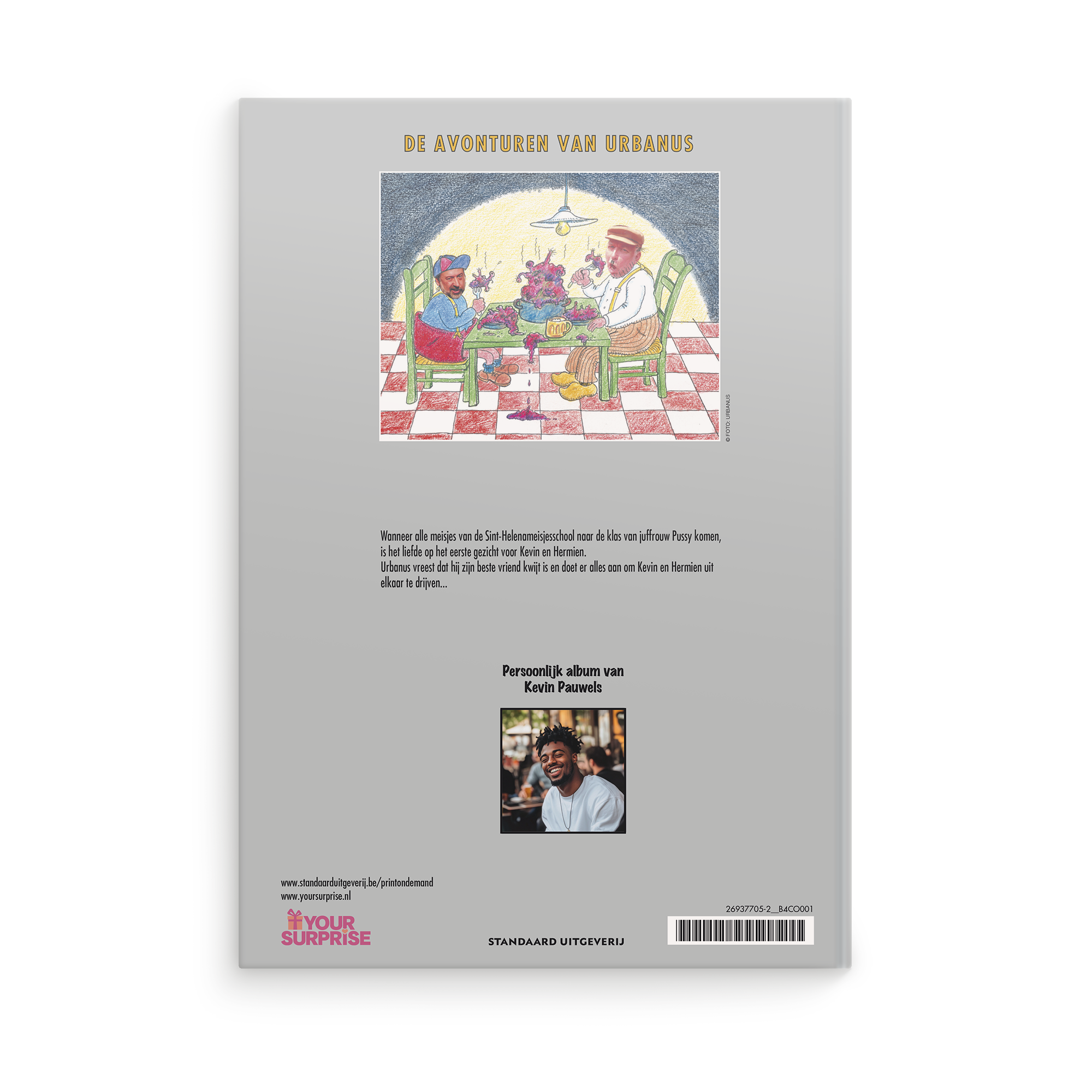 Persoonlijk stripboek met naam en foto - De avonturen van Urbanus 'Herman & Hermien' (Hardcover), met gepersonaliseerde tekst en foto op de achterkant.