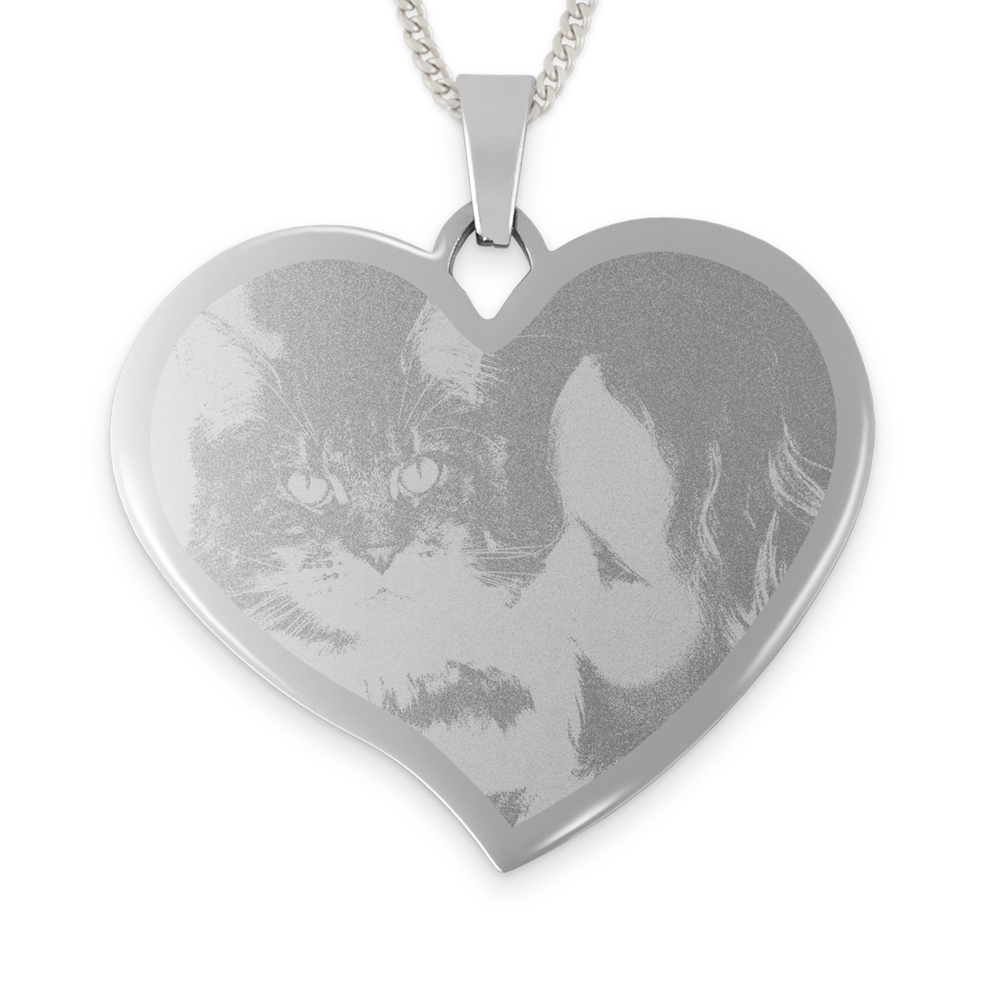 Collar corazón grabado grande