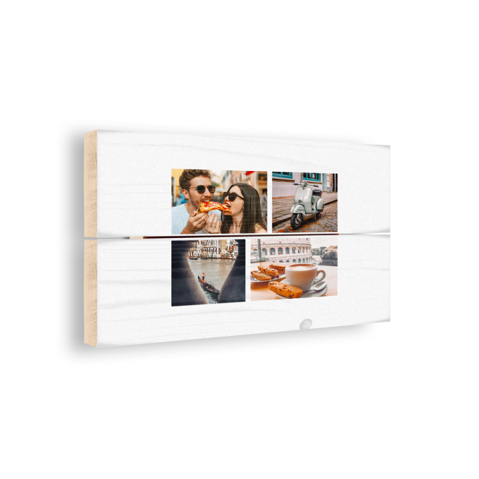 Impressão fotográfica personalizada em pranchas de madeira com fotos de viagens