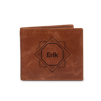 Engraved leather wallet