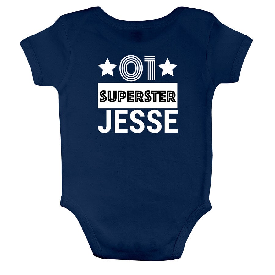 Romper bedrukken - Korte mouw - Navy - 50/56