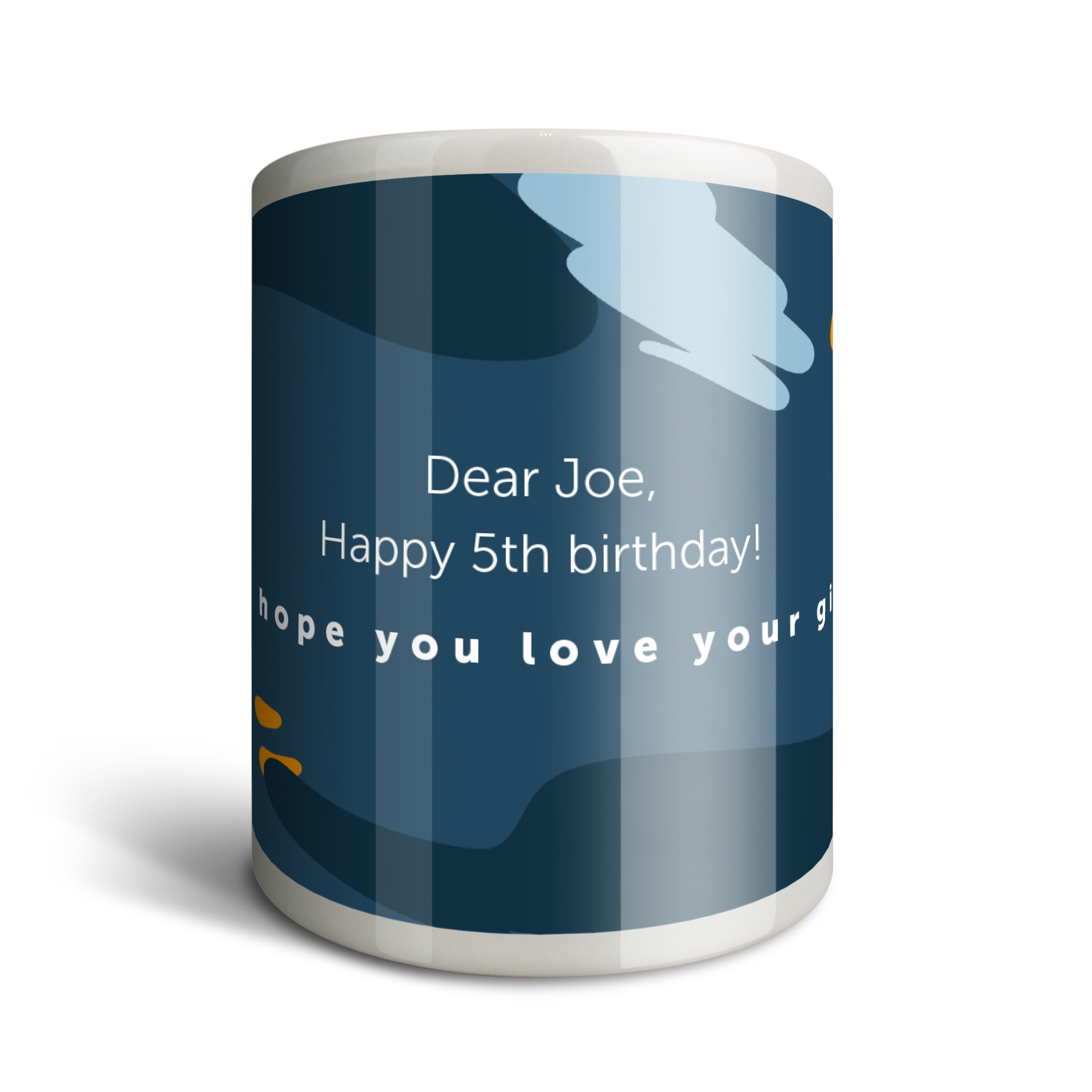 Personalizirana denarnica z natisnjenim napisom Dear Joe Happy 5th birthday