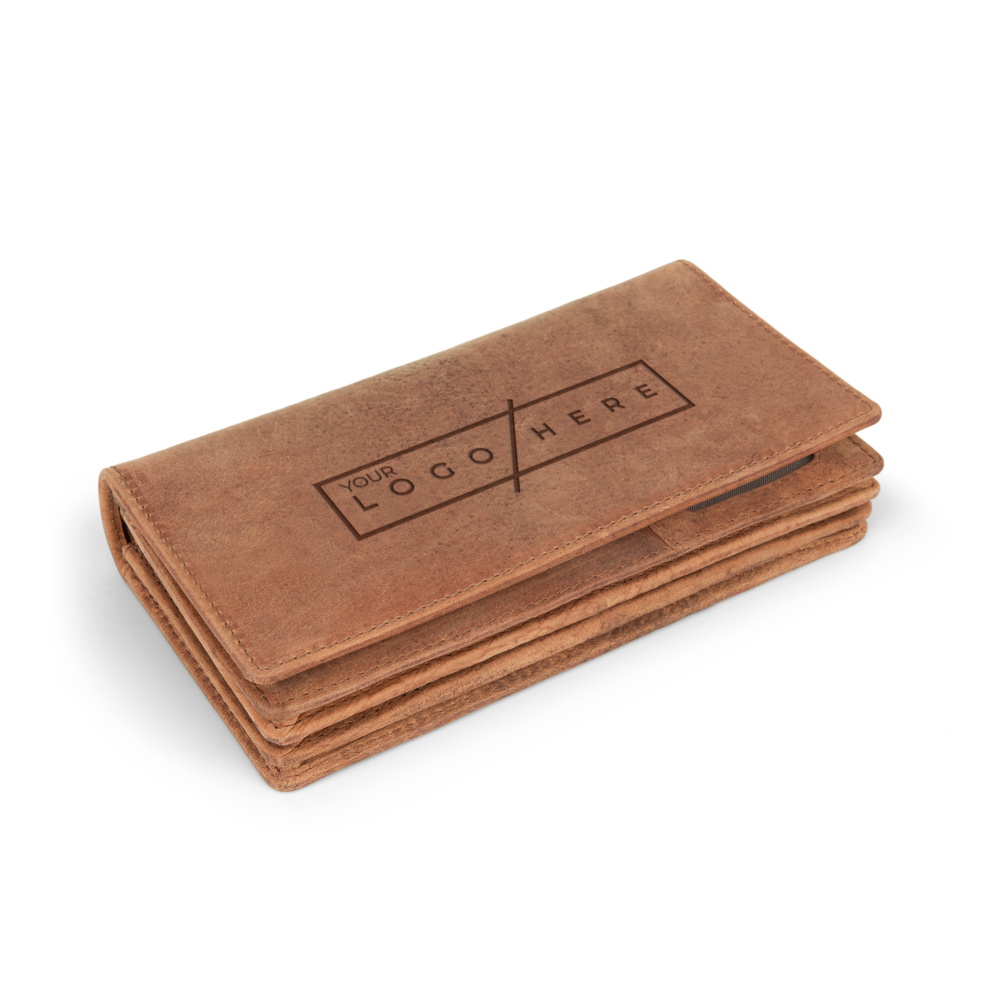 Hnedá dámska peňaženka z byvolej kože s gravírovaným vlastným textom