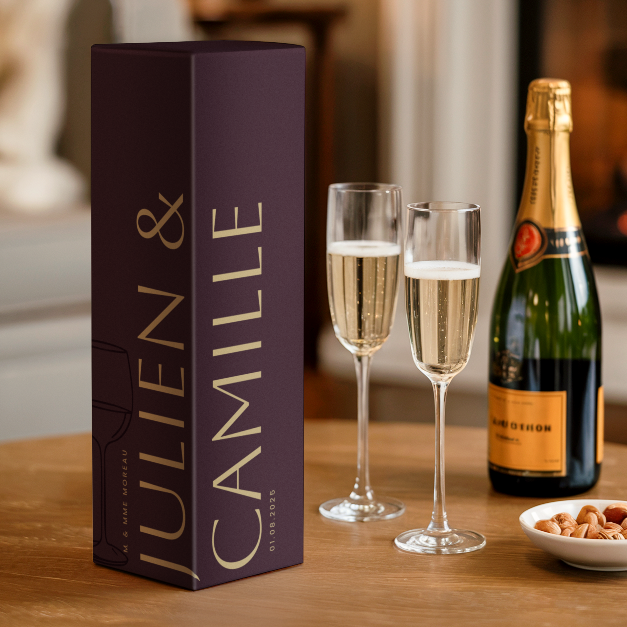 Impression sur boîte de champagne - Emballage cadeau 
