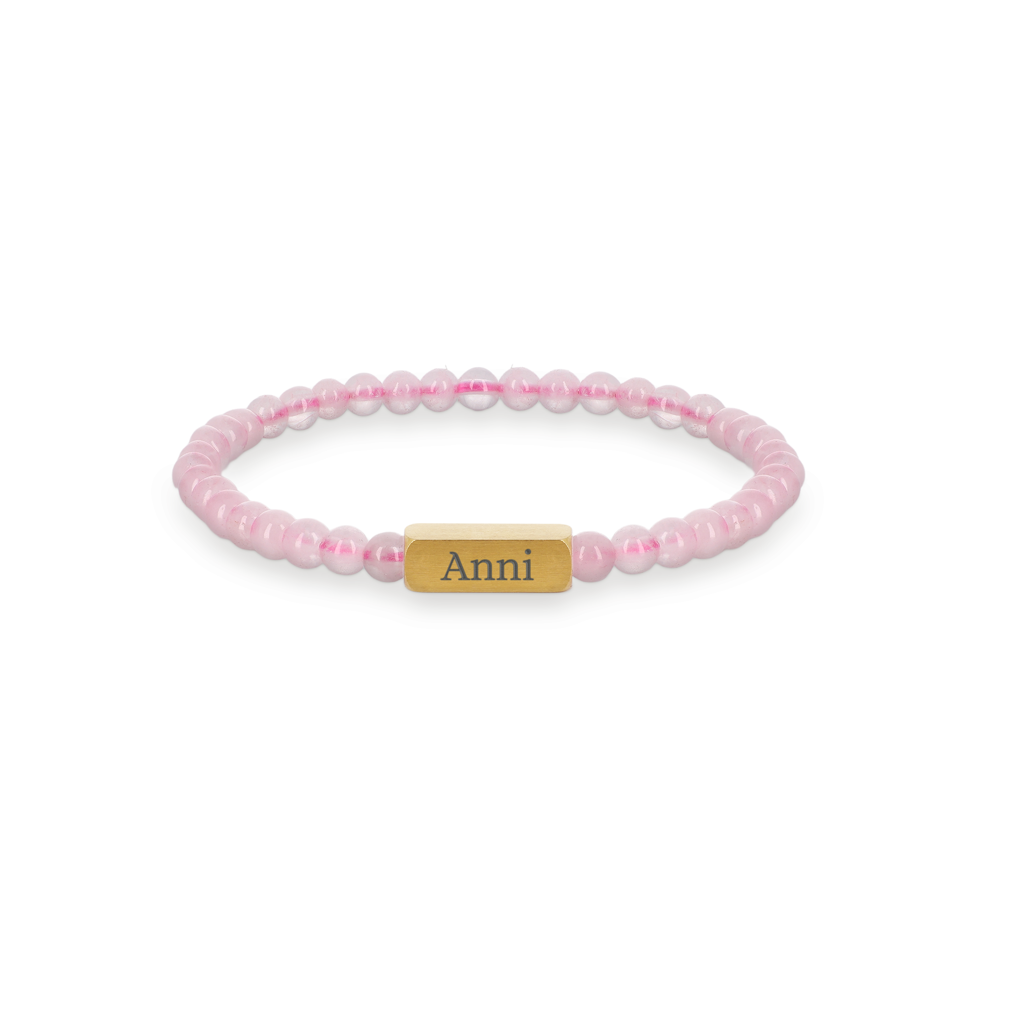 Rosenquarz-Armband mit Gravur
