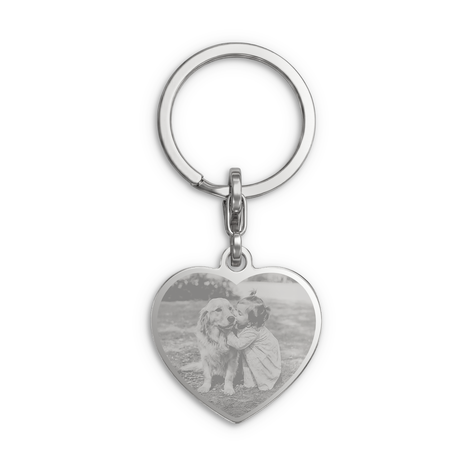 Llavero personalizado con foto - Corazón - Plata