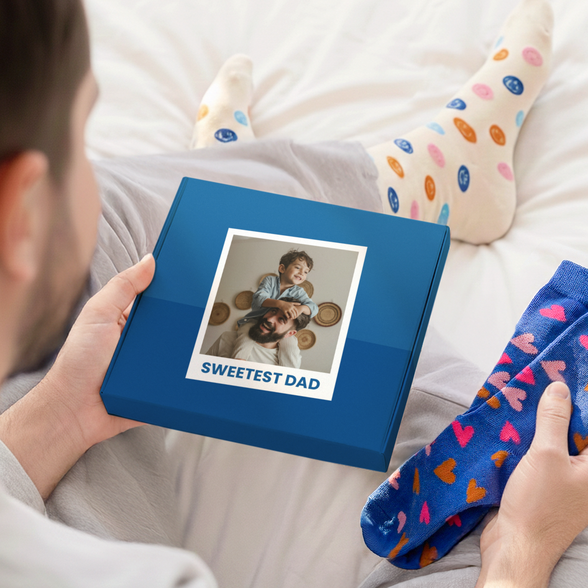 Cutie cadou cu șosete personalizate