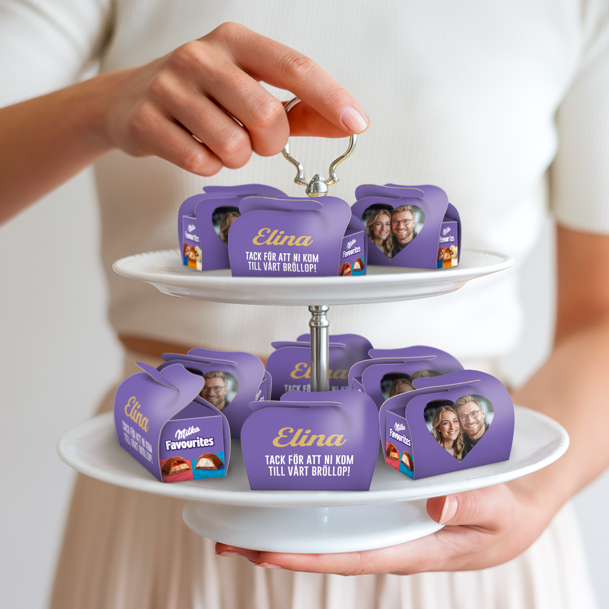 Personliga Milka Favourites gåvor till gästerna – DIY miniboxar
