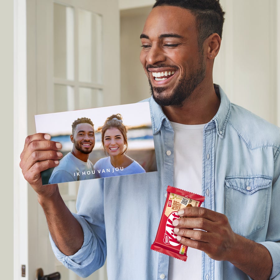 KitKat reep met naam en foto bedrukken KitKat reep met naam en foto bedrukken