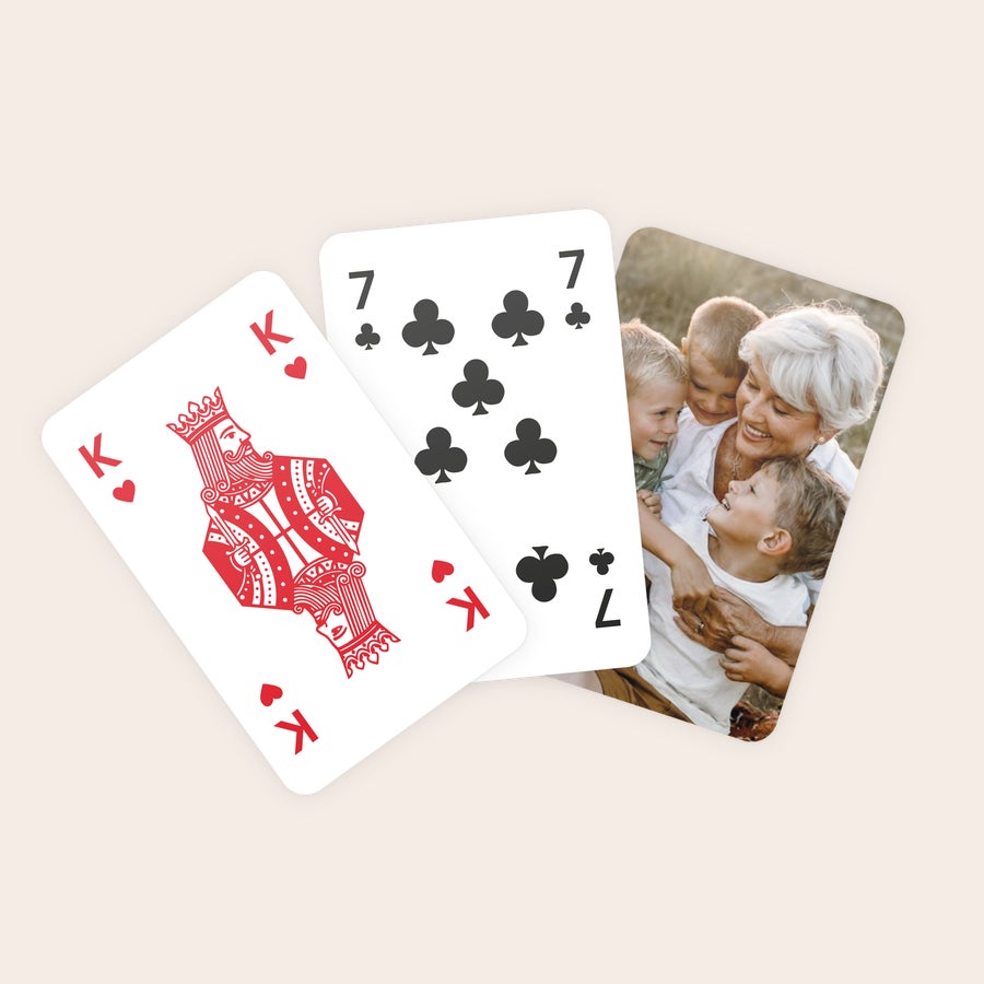 Baraja de cartas con fotografías - Parte posterior impresa Baraja de cartas con fotografías - Parte posterior impresa
