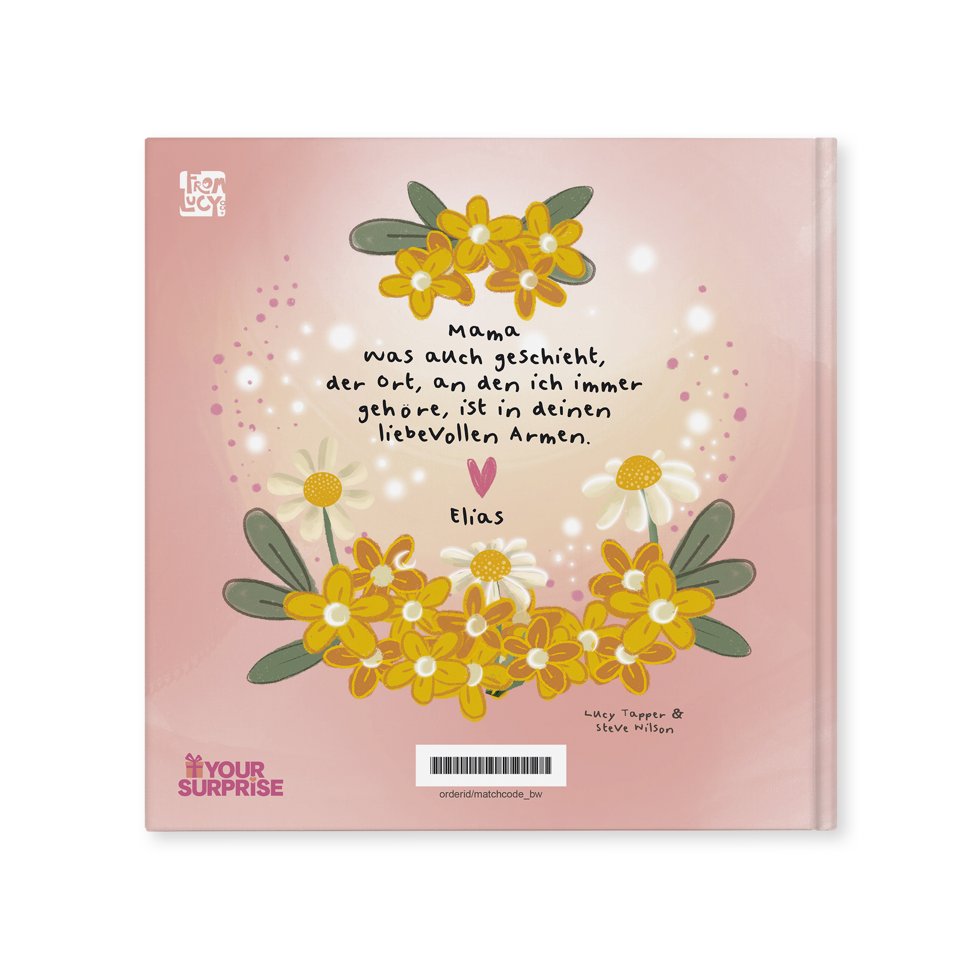 Personalisiertes Buch - Mama, in deinen liebevollen Armen mit Name Elias und Textdruck.