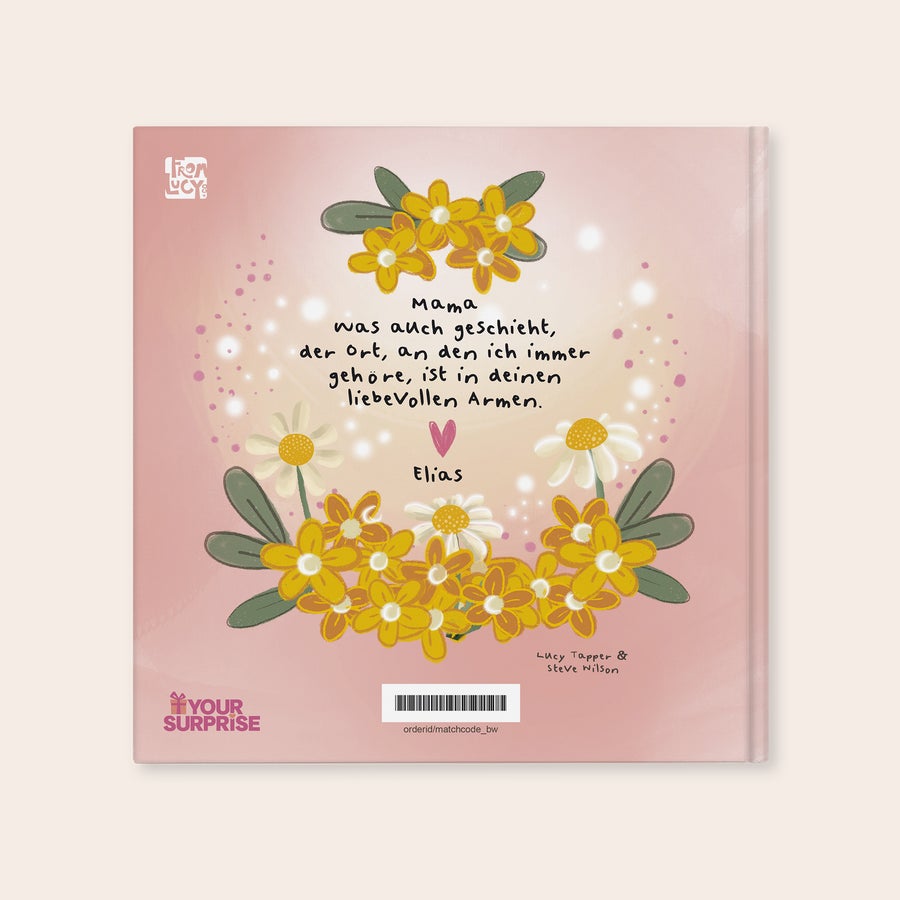 Personalisiertes Buch - Mama, in deinen liebevollen Armen Personalisiertes Buch - Mama, in deinen liebevollen Armen mit Name Elias und Textdruck.
