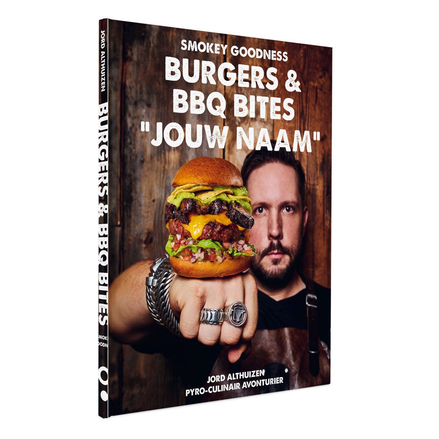 Burgers & BBQ Bites kookboek met naam en foto - Hardcover