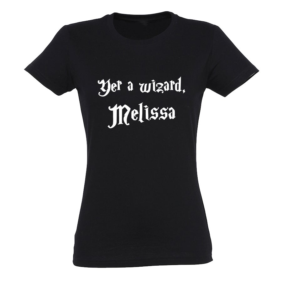 Yer a wizard - gepersonaliseerd t-shirt - Vrouw - L