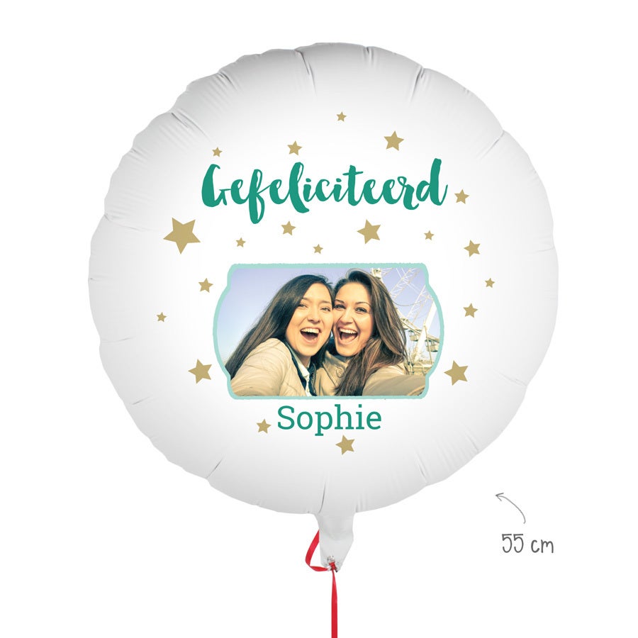 Ballon met foto bedrukken - Gefeliciteerd Ballon met foto bedrukken - Gefeliciteerd