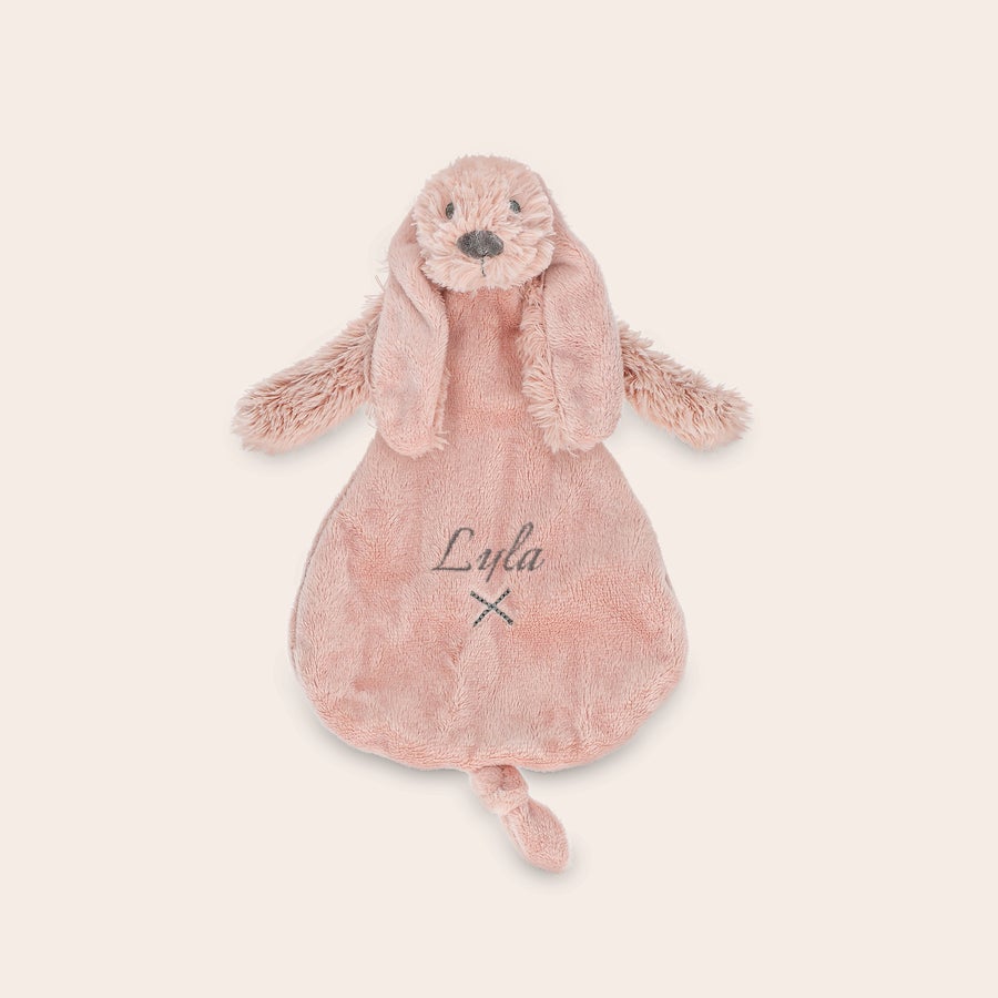 Coniglietto Peluche Tuttle Personalizzato Coniglietto peluche Richie rosa personalizzato con il nome ricamato Lyla e una X