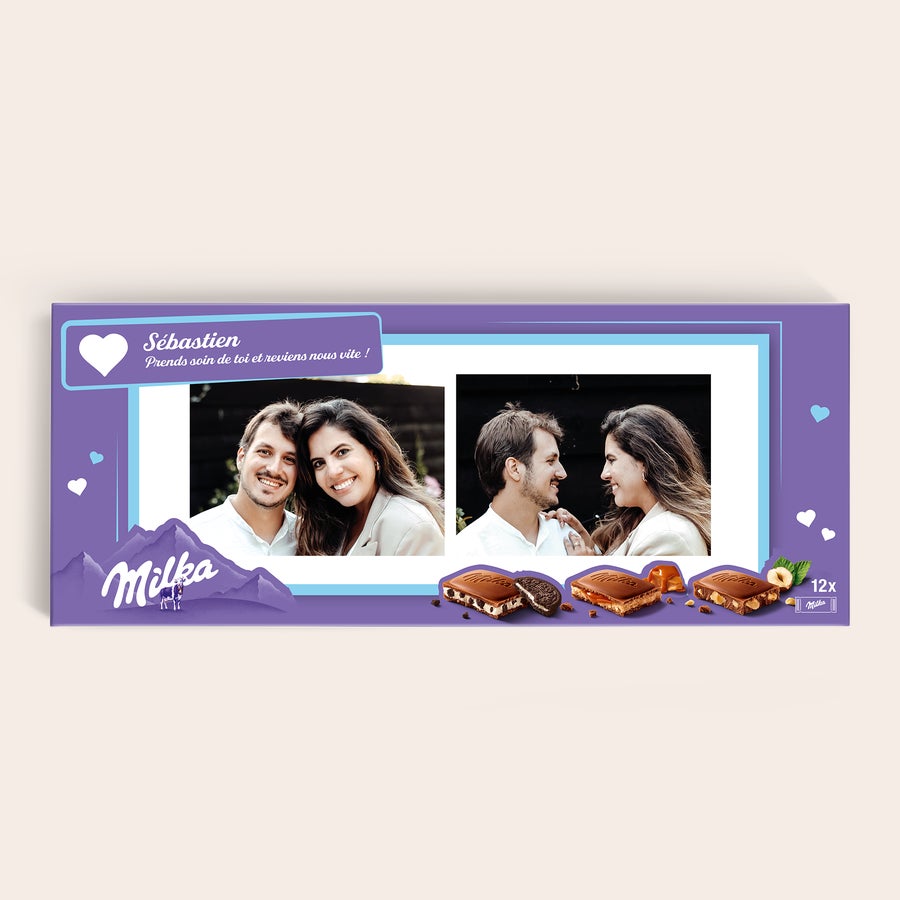 Méga tablette de chocolat Milka personnalisée Méga tablette de chocolat Milka personnalisée