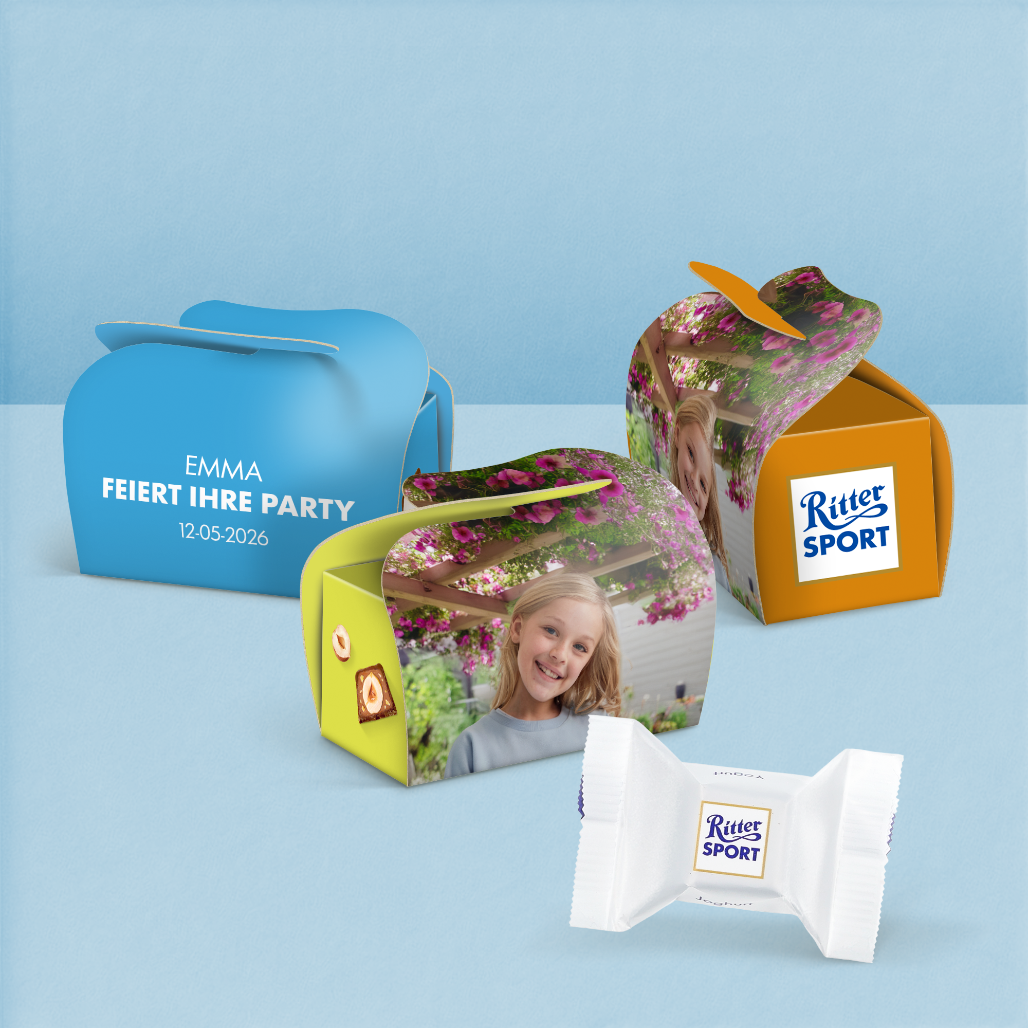 Personalisierte Mini-Ritter Sport Gastgeschenke – DIY Mini-Boxen