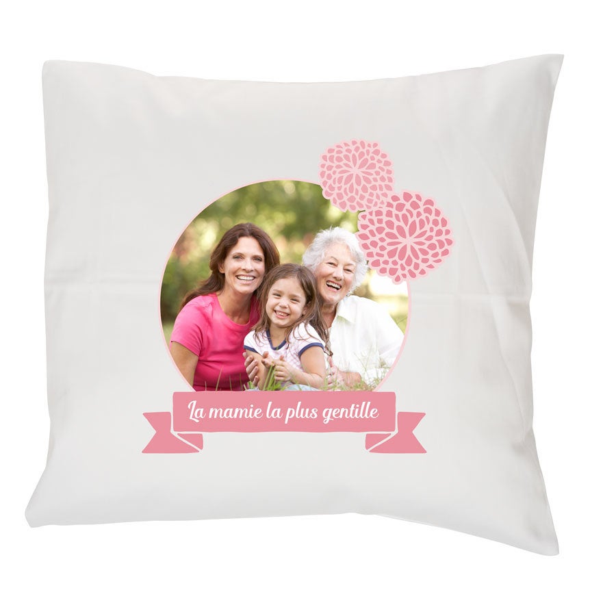 Coussin personnalisé - Blanc - 40x40 cm - Thème Mamie