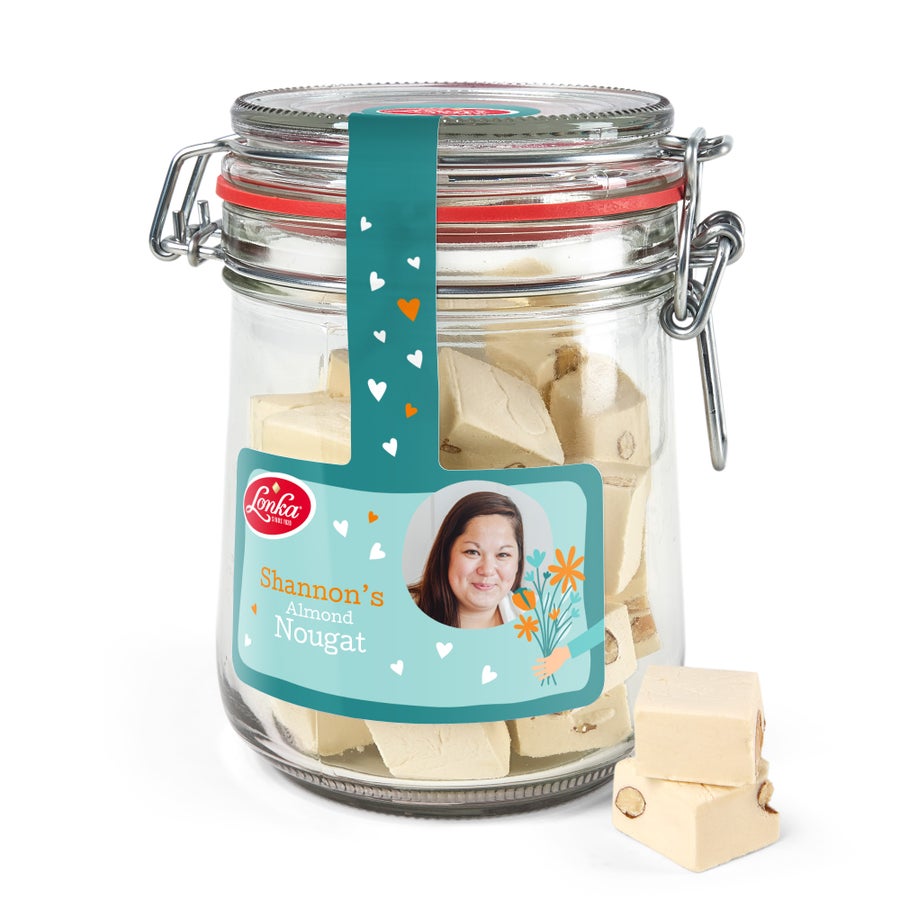 Personalised candy jar - Almond nougat
