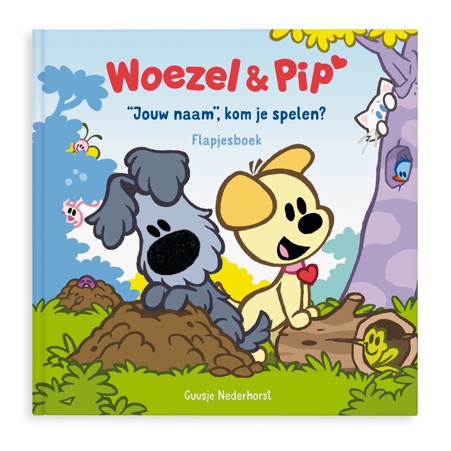 Woezel & Pip XXL flapjesboek met naam en foto - Verstoppertje