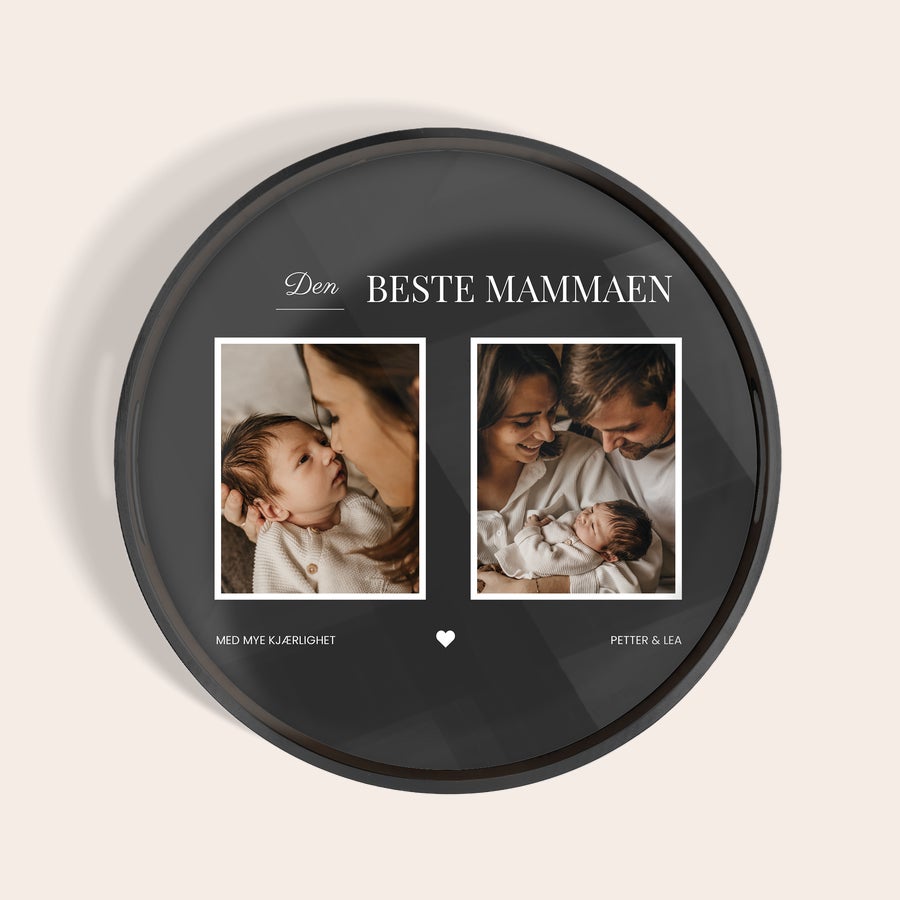 Personlig rundt serveringsbrett Personlig rundt serveringsbrett