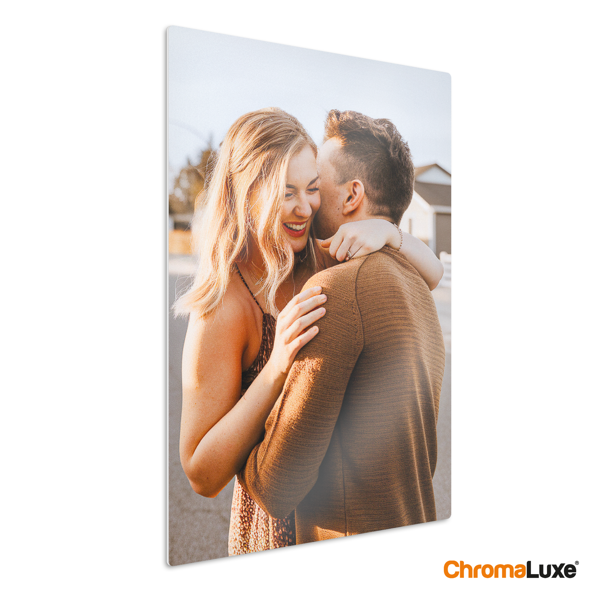 Aluminium Instacollage met een gepersonaliseerde foto van een lachend stel