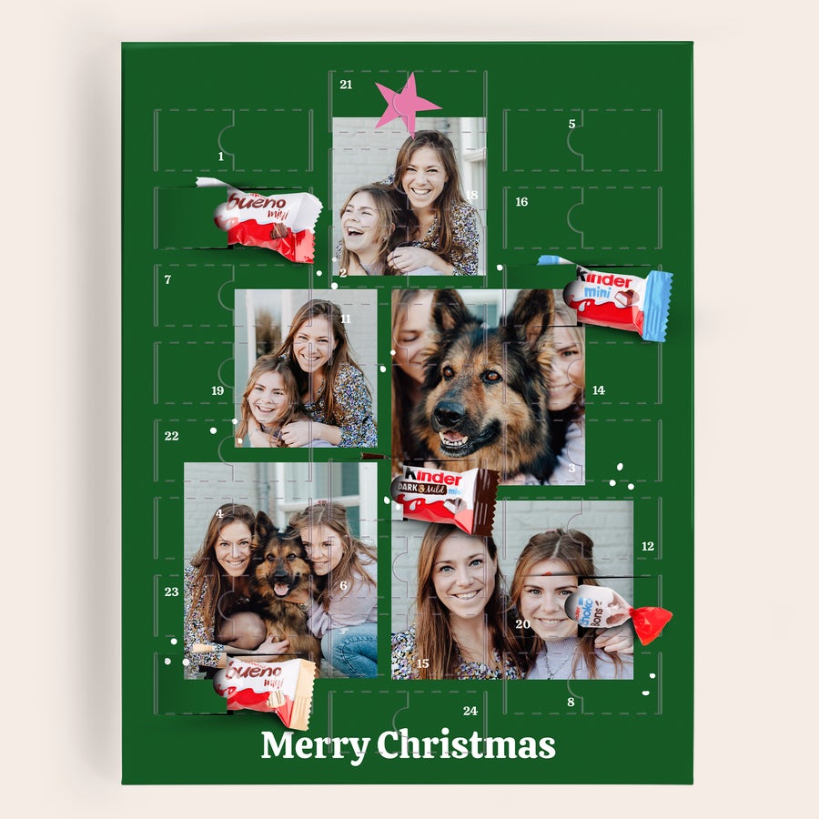 Calendário do advento personalizado de chocolate Kinder Calendário do advento personalizado de chocolate Kinder